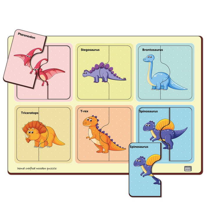 2 Piece Of Dinosaurs Puzzle (Set of 6)