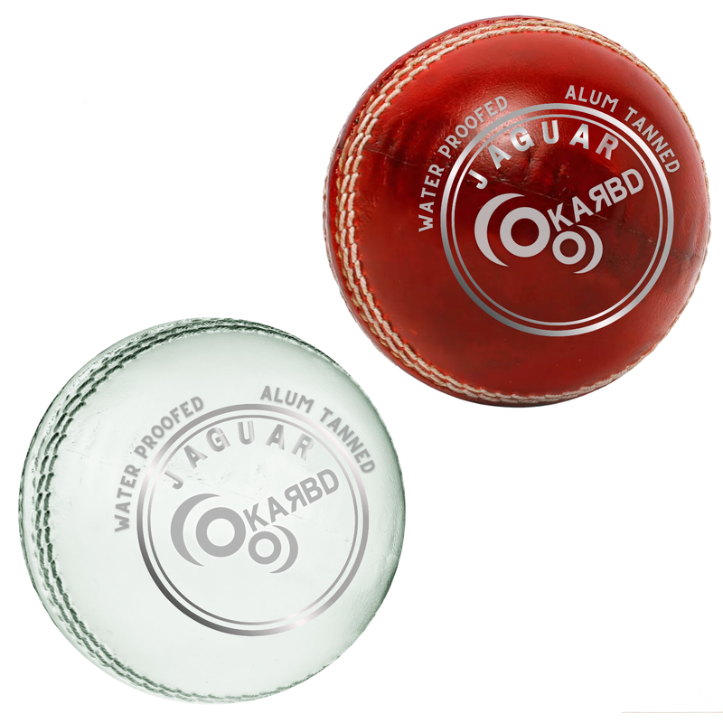 Cricket Leather Ball | 20 to 30 Overs |Jaguar Red & White | Pack of 2