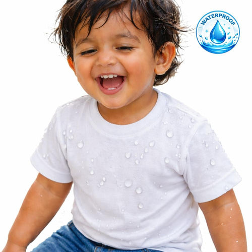 Zikku Water Resistant/Repellent T-Shirt for Kids (White)