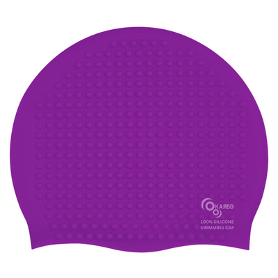 Bubble Drop Design Hair Protection Silicone Swimming Cap Universal Size | Purple