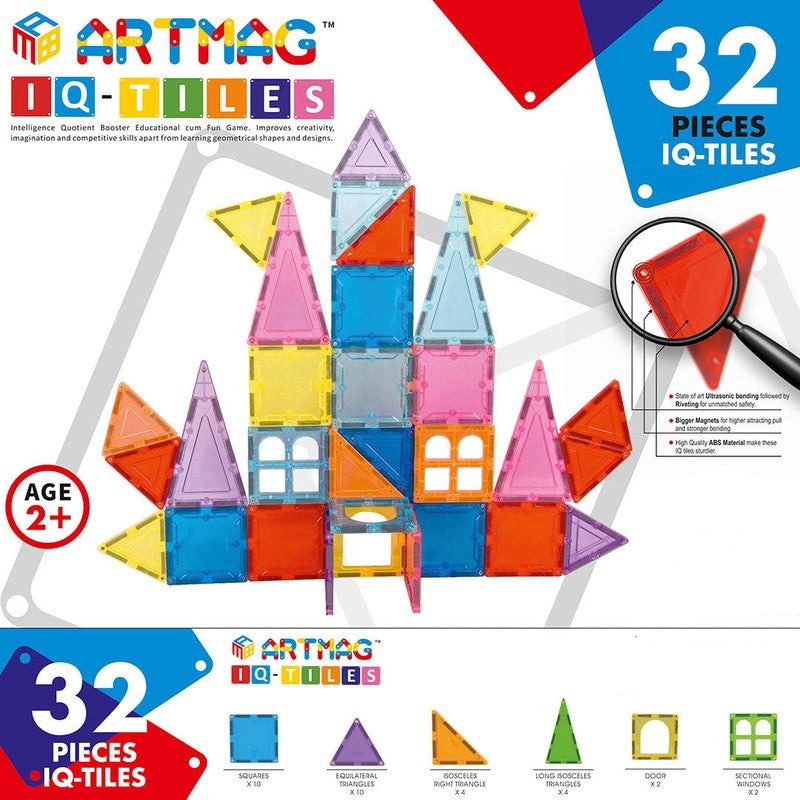 Magnetic Tiles Combo Set of 32 pcs