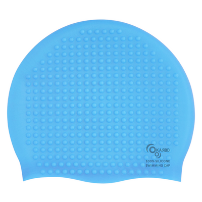 Bubble Drop Design Hair Protection Silicone Swimming Cap Universal Size | Light Blue