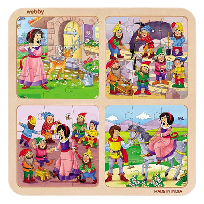 4 In 1 Wooden Snow White Puzzle Toy, 36 Pcs