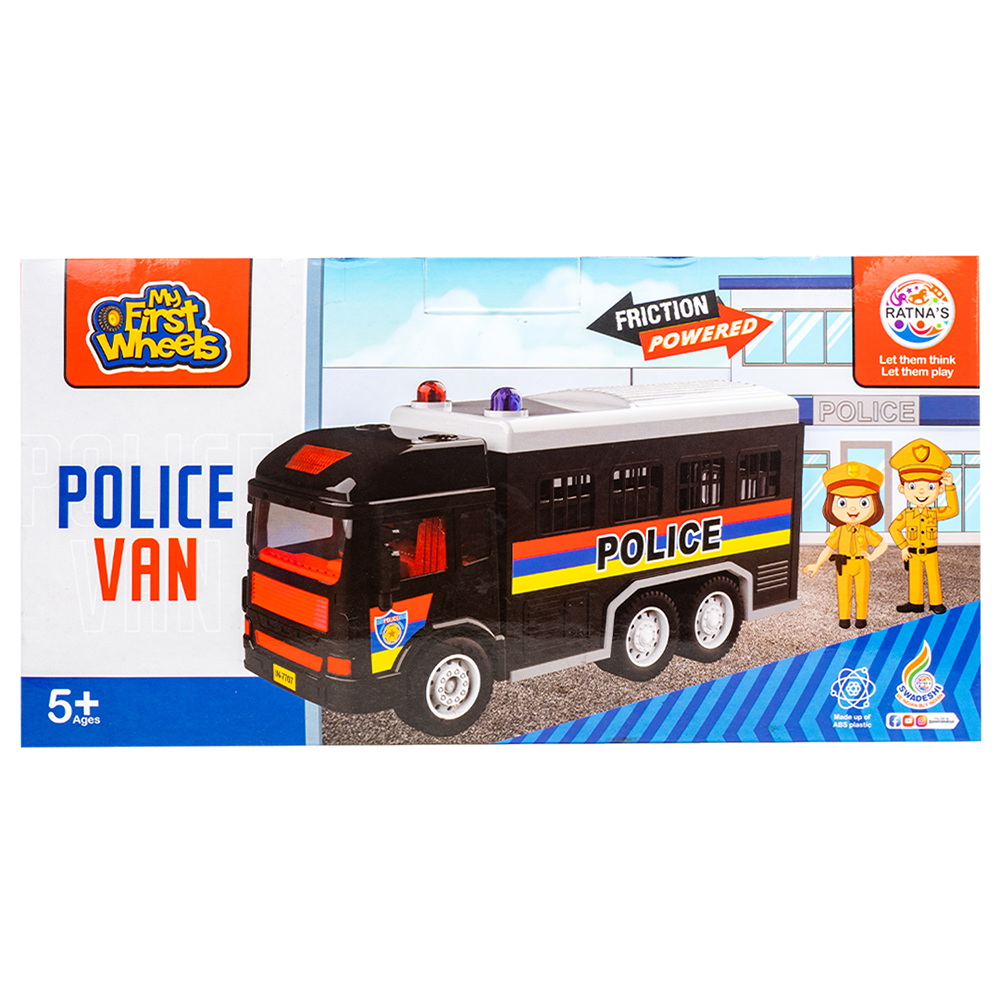 Friction Powered Realistic Police Van Toy