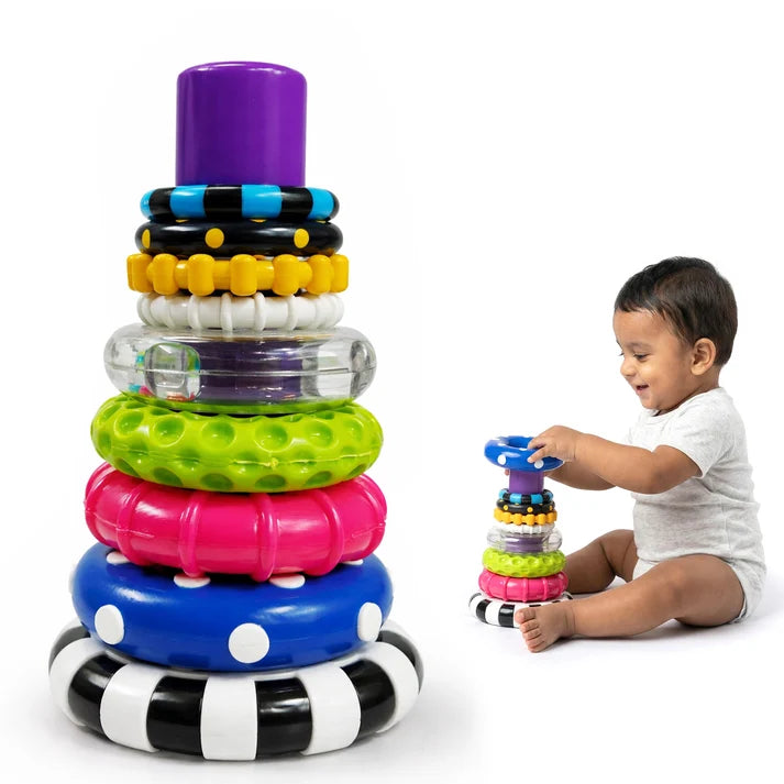 Kidology Sensory Stacking Rings with Rattle | Baby Development & Learning Toy