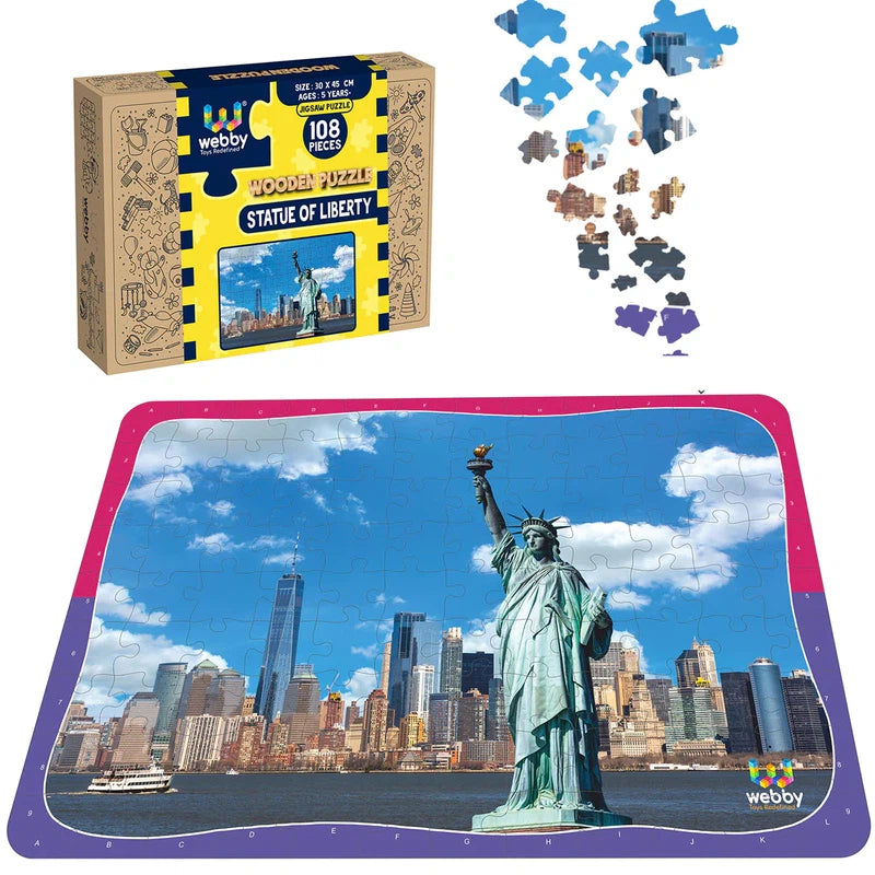 Statue Of Liberty Wooden Jigsaw Puzzle, 108 Pieces