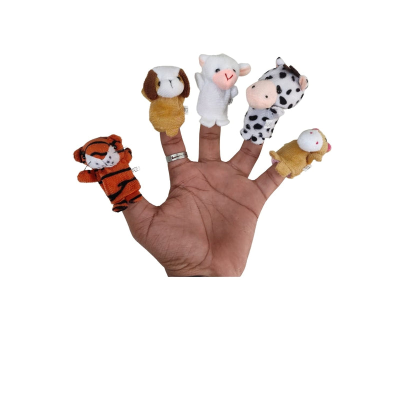 Learning Animals Finger Puppet Toys - 5 Pieces Soft Toy Assortment for Kids, Soft Hands Finger Puppets Game for Autistic Children, Great Family Parents Talking Story Set - for Gifting