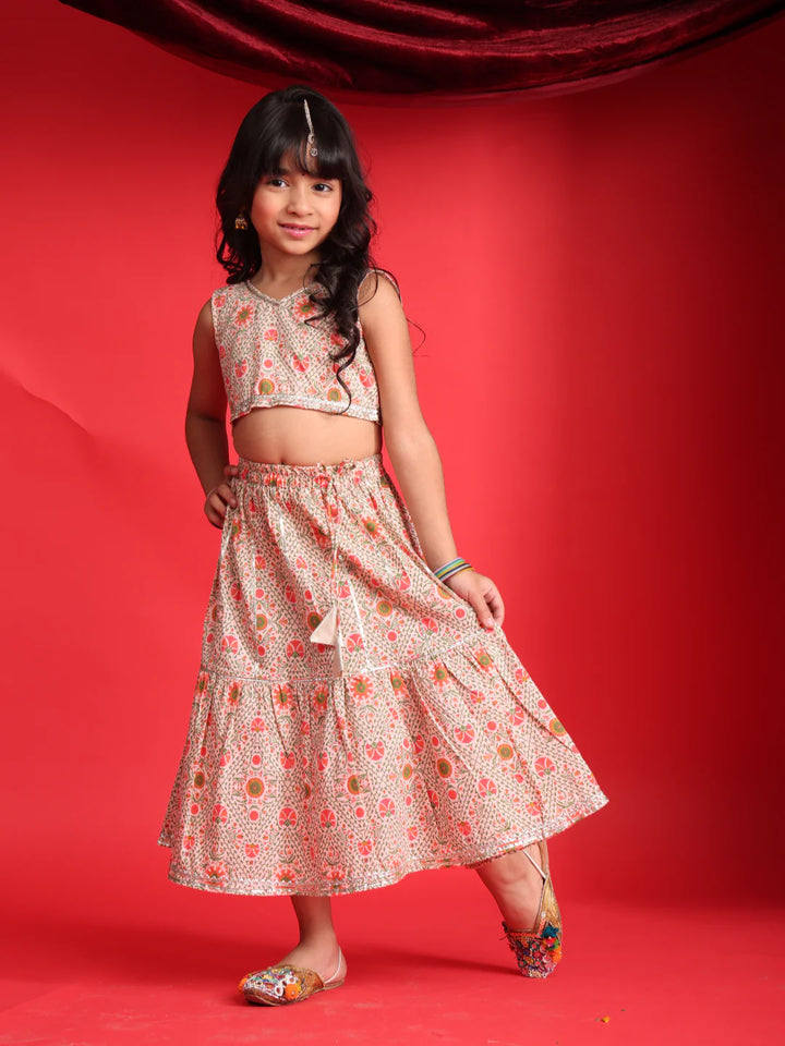 Saka Designs Girls Printed Cotton Lightweight Lehenga Choli