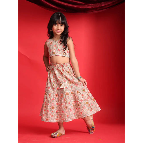 Saka Designs Girls Printed Cotton Lightweight Lehenga Choli