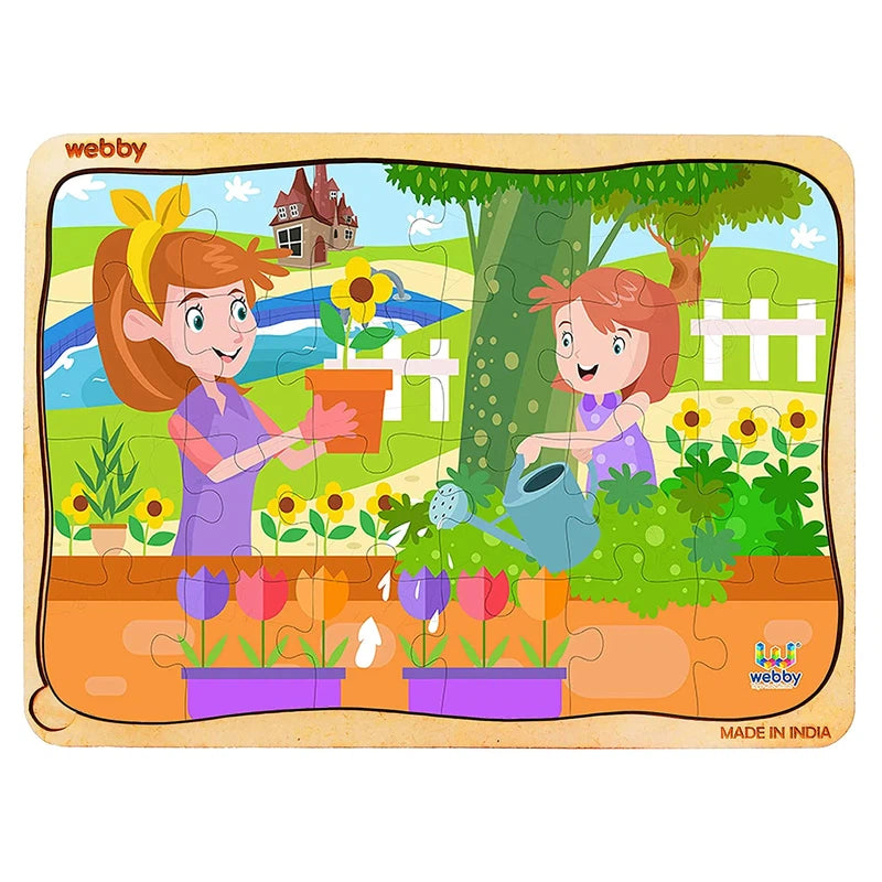 Gardening Fun Wooden Jigsaw Puzzle, 24pcs