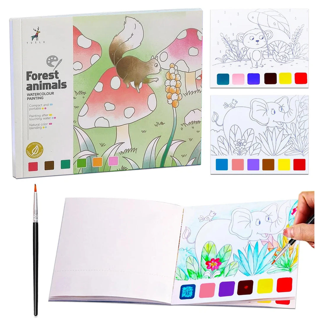 Kidology 20 Pages Forest Animals Water Color Book for Kids
