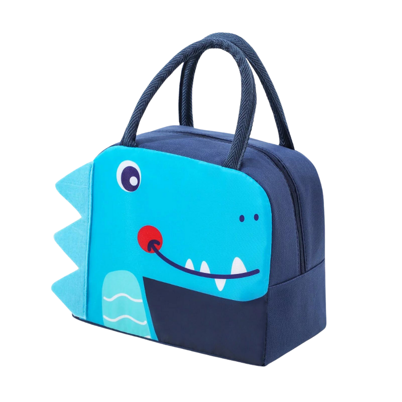 Insulated Lunch Box Bag with Aluminium Foil Insulation | Blue Color, Dinosaur Design