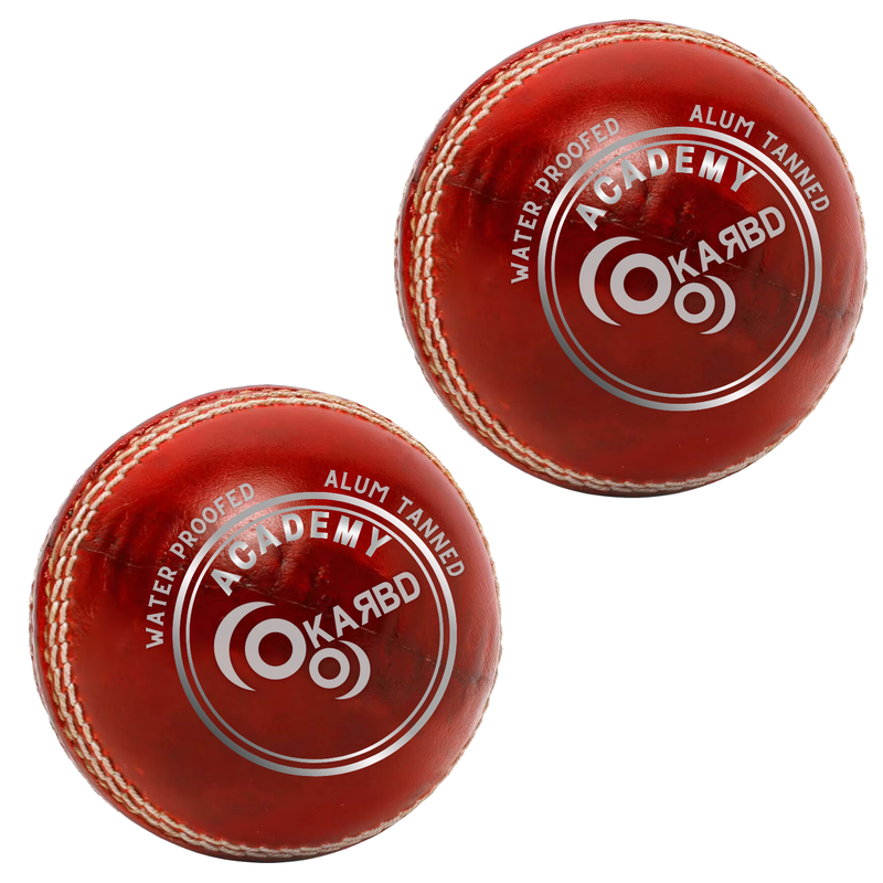 Cricket Leather Ball | 30 to 40 Overs | Academy Red | Pack of 2