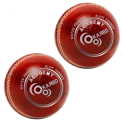 Cricket Leather Ball | 30 to 40 Overs | Academy Red | Pack of 2