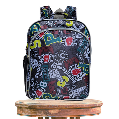 School Bag Backpack for Kids | Sports Club Design - Height 14 Inches