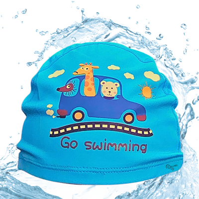 Cartoon Design Super Soft PU Swimming Cap for Kids | 4-14 Years