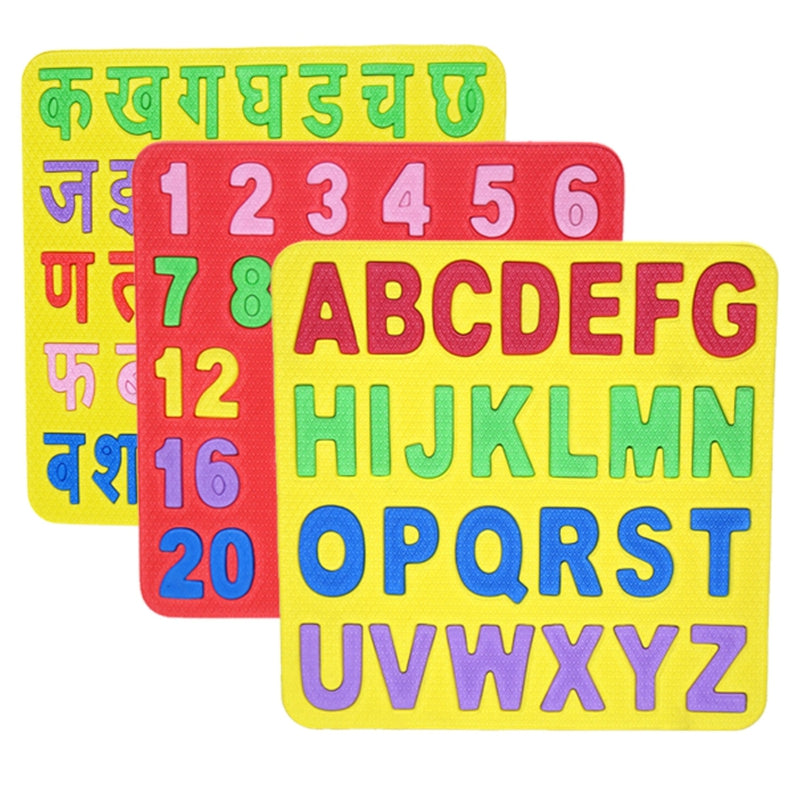 Learning Set (3 Puzzles: Alphabets, Numbers and Hindi varnmala)