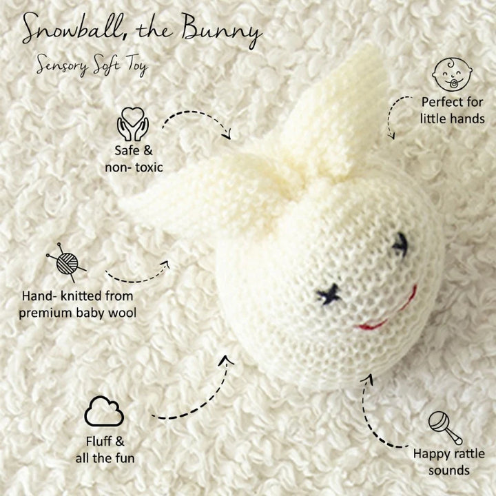 Snowball The Bunny Sensory Soft Toy (9 Months - 2 Years)