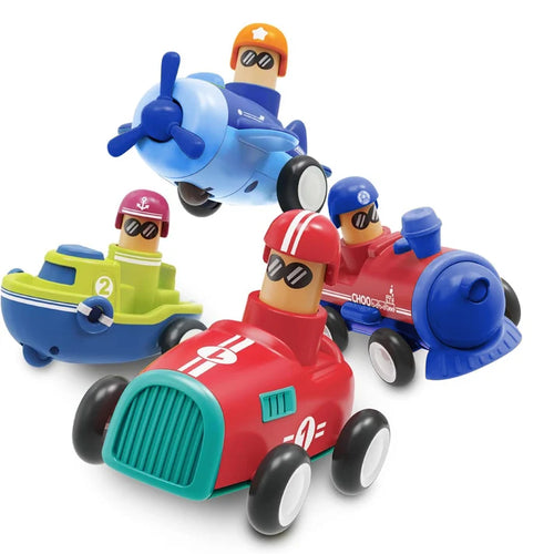 Kidology Bonkerheads 4 Push & Go Play Cars | Fun Friction-Powered Toys