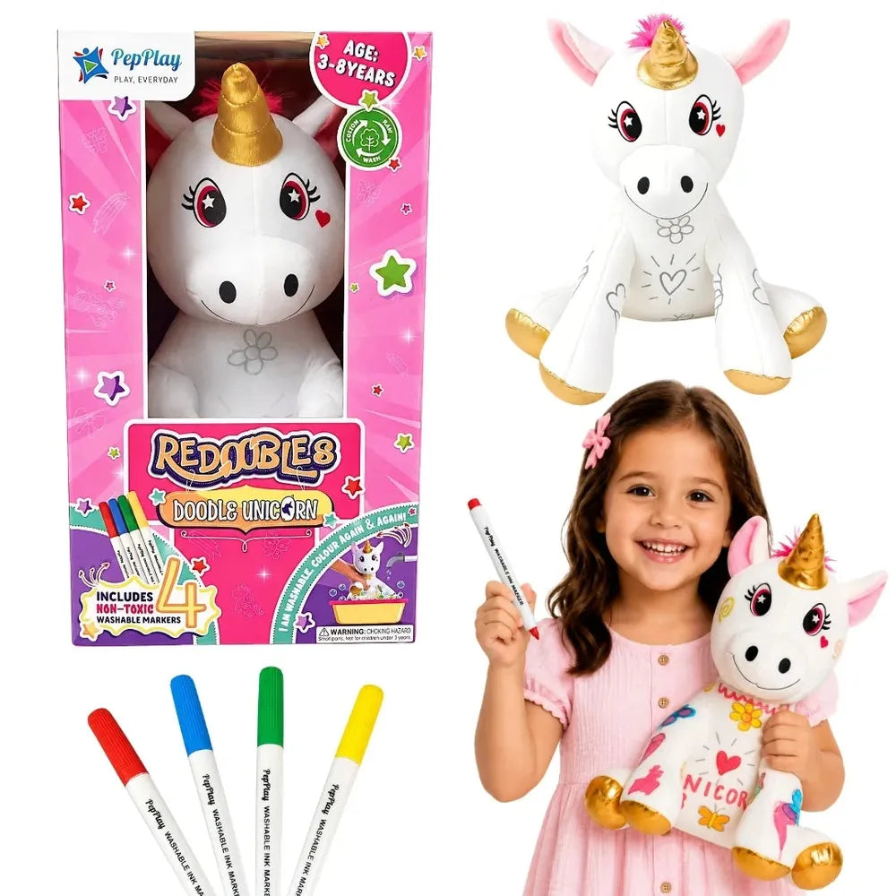 PepPlay Redoobles Doodle Unicorn | Wash, Colour & Reuse Fun
