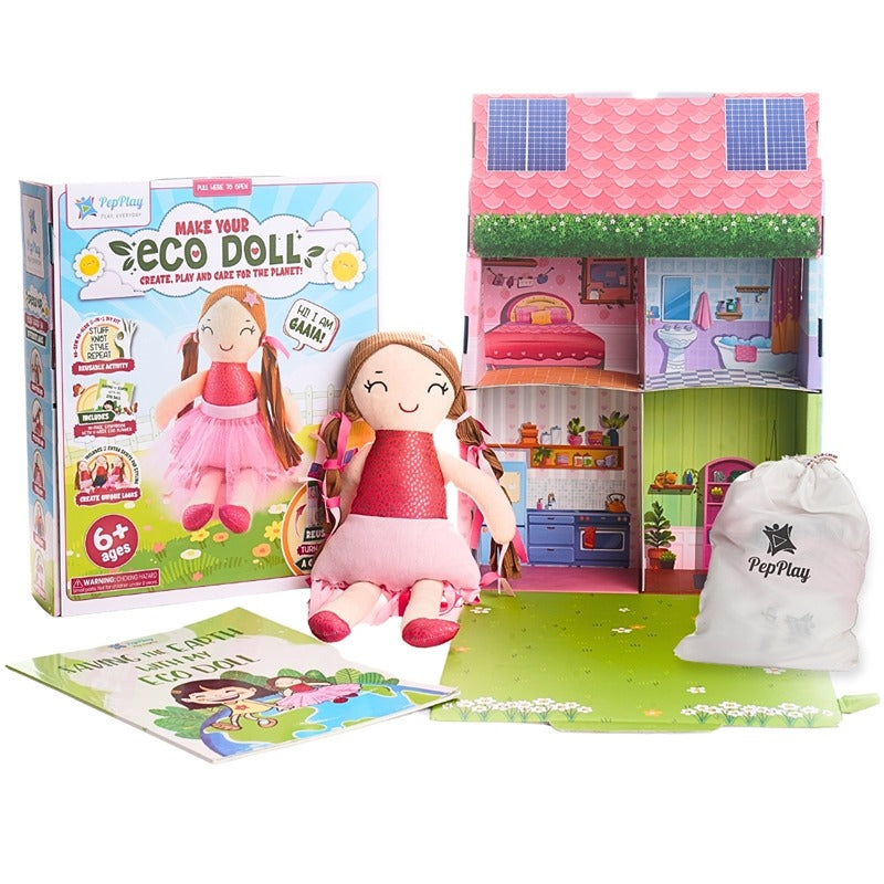 Eco-Craft Dollhouse Kit: Build, Play, and Learn Sustainability (6-12 Years)