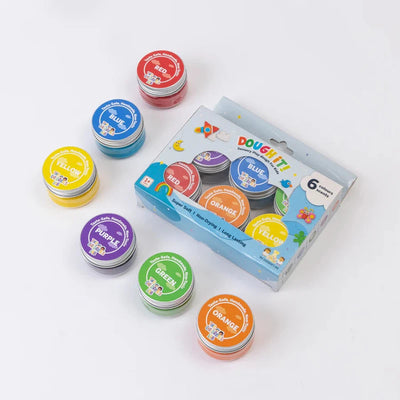 Dough It | Pack of 6 Playdough for Kids | Rainbow Coloured Taste-safe, Non-Toxic