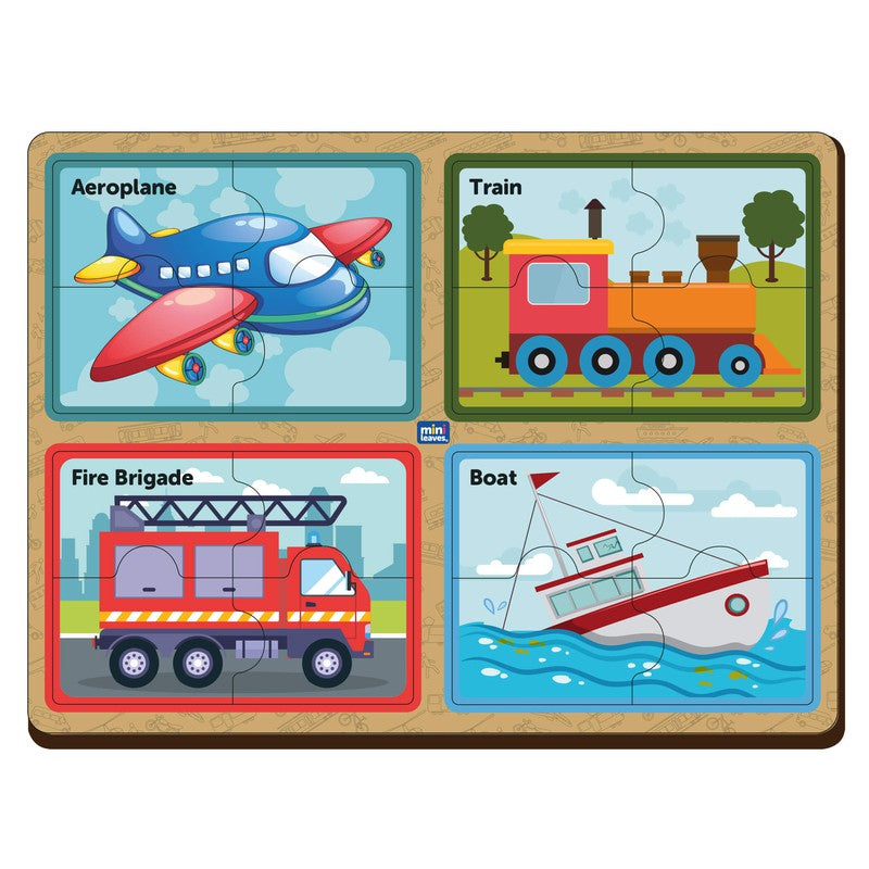 4 Pieces Of Vehicle Puzzle (Set of 4)
