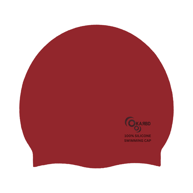 Silicone Swimming Cap for Kids/Adults | Unisex Universal Size Swimming Pool Head Cap | Red Colour