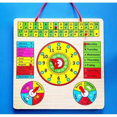 Wooden Calendar Multifunctional Teaching Board (Montessori Educational Toy)