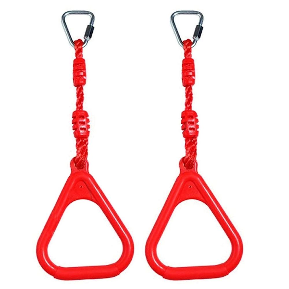 Heavy Duty Triangle Rings Set of 2 with Locking Delta Quick Links for Indoor Jungle Gym Play Set and Outdoor Playground for Swing Set