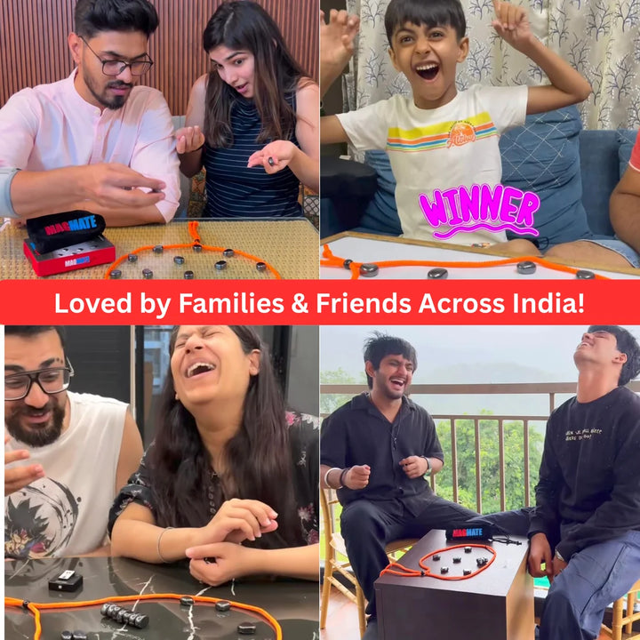 Adeloft Magmate Classic Magnetic Strategy Game for Kids & Adults | Educational Family Game with 24 Magnets | Travel-Friendly Game