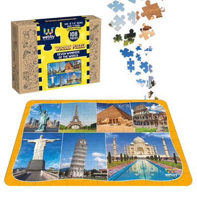 Seven Wonders of the World Wooden Jigsaw Puzzle, 108 pieces