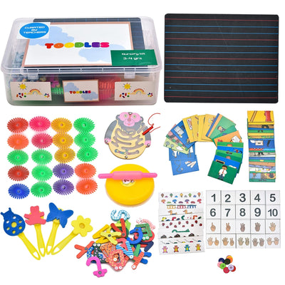 Learnings The Nursery Kit Toy Skill Developmental Kids Toy Chalk Board Maze Game Rolling Pin Foam Artwork Magnetic Letters Links Helping Hands Numbers for 3 to 4 Year's Kid - for Gifting