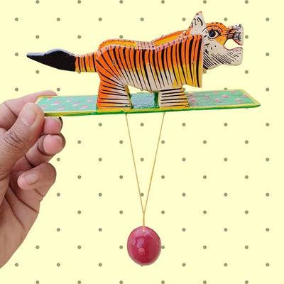 Moving Tiger Handcrafted Wooden Mechanical Toy