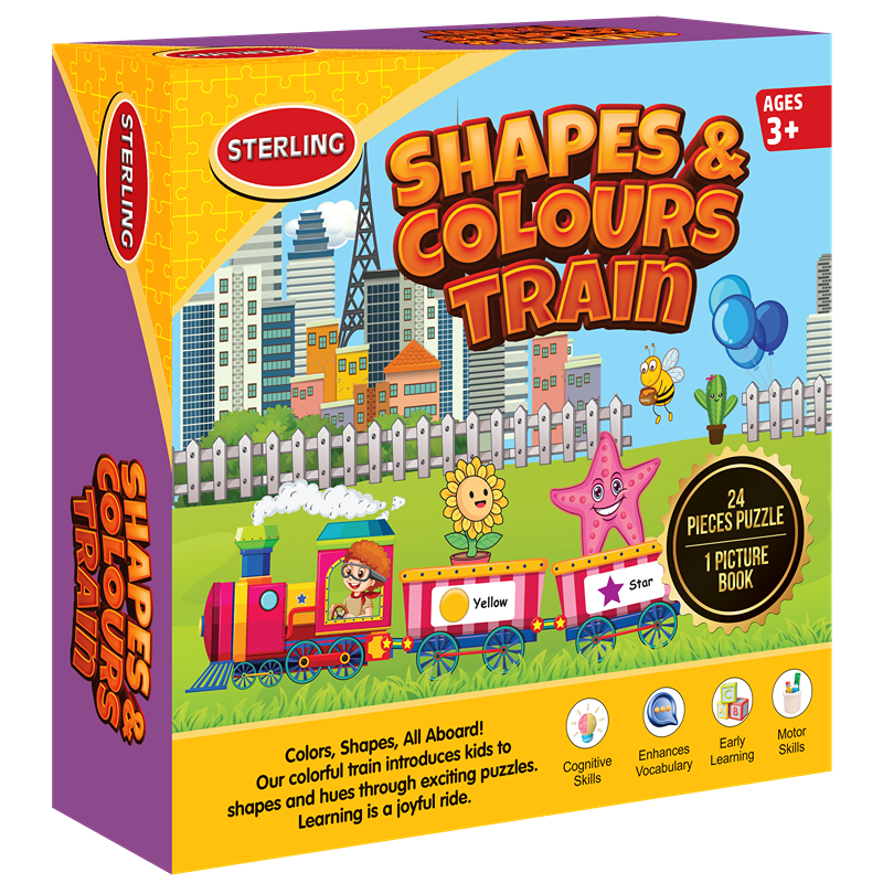 Shapes & Colours Train Jigsaw Puzzle For Kids | 3+Years | 24 Pieces and 1 Picture Book