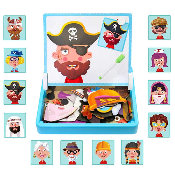 Kidology Face Change Magnetic Puzzle Set for Kids | Funny Face Making Magnetic Puzzle Game