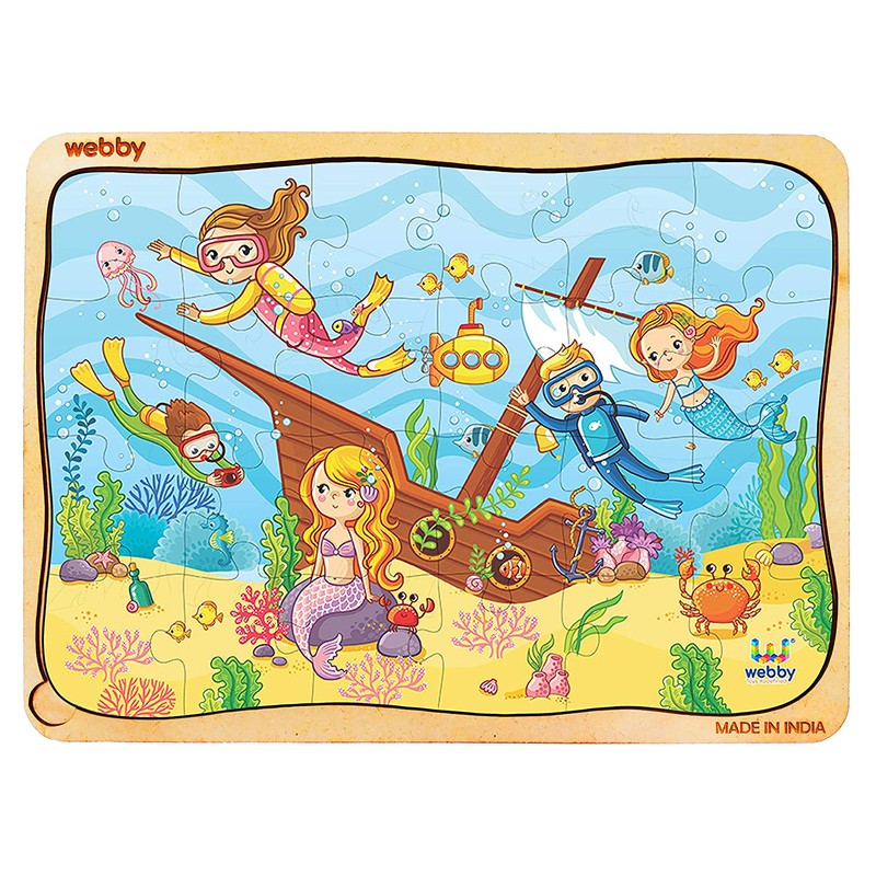 Underwater Treasure Wooden Jigsaw Puzzle, 24pcs