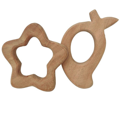 Neem Wood Teethers - Mango & Star (Set of 2)