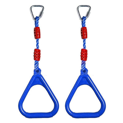 Heavy Duty Triangle Rings Set of 2 with Locking Delta Quick Links for Indoor Jungle Gym Play Set and Outdoor Playground for Swing Set