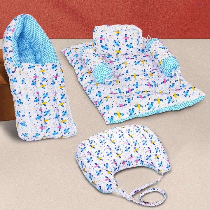 Lite Air Baby Sleeping Bag And Feeding Pillow And 4 Piece Set Combo (Pack - 3)