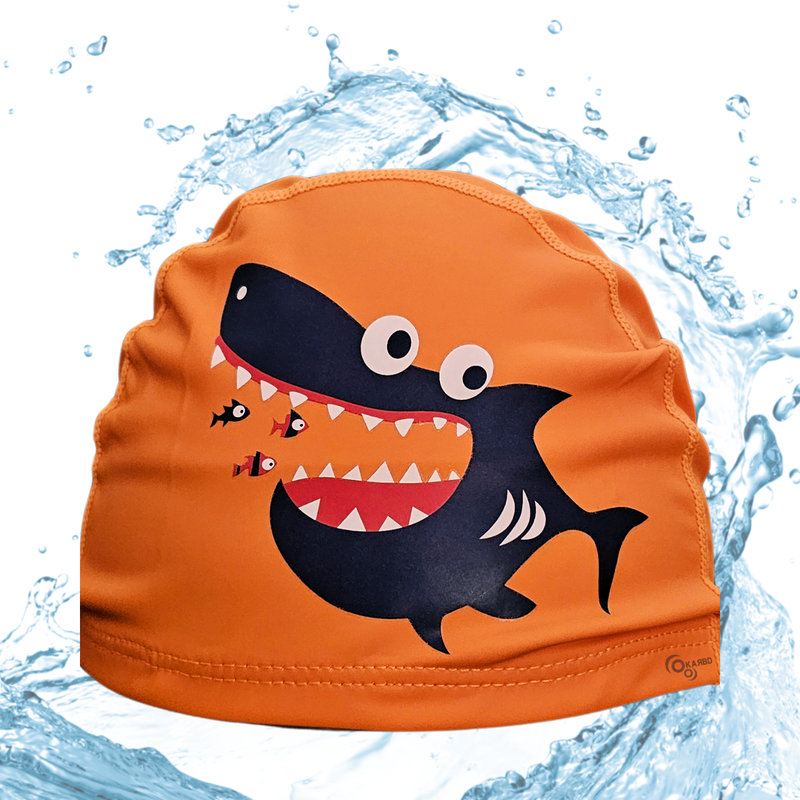 Cartoon Design Super Soft PU Swimming Cap for Kids | 4-14 Years