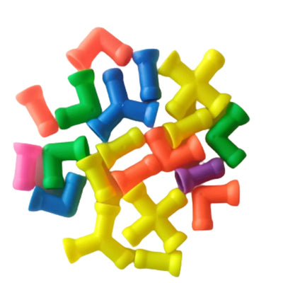 Learnings Building Block Pipe Link Toy for Kids, Creative Educational Toys - Do It Yourself Colorful Plastic Building and Construction Links Toys