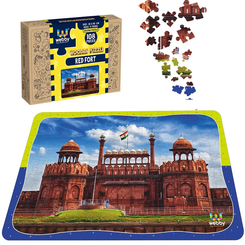 Red Fort Wooden Jigsaw Puzzle, 108 Pieces