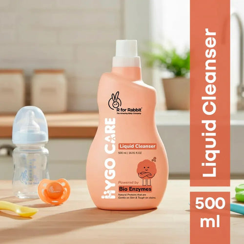 R for Rabbit Hygo Care Liquid Bottle Cleaner (500ml) - Safe for Feeding Bottles, Toys & Accessories