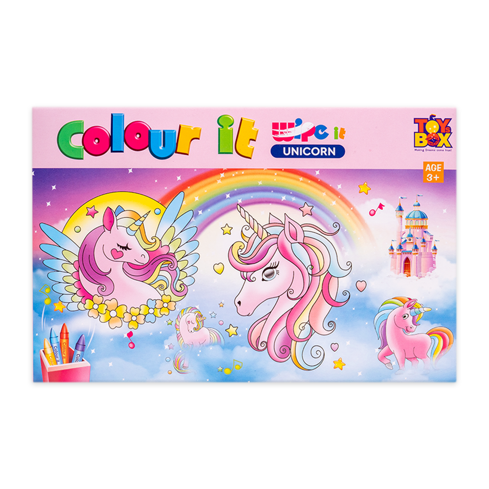 Return Gifts (Pack of 3,5,12) Colour It - Wipe It Unicorn