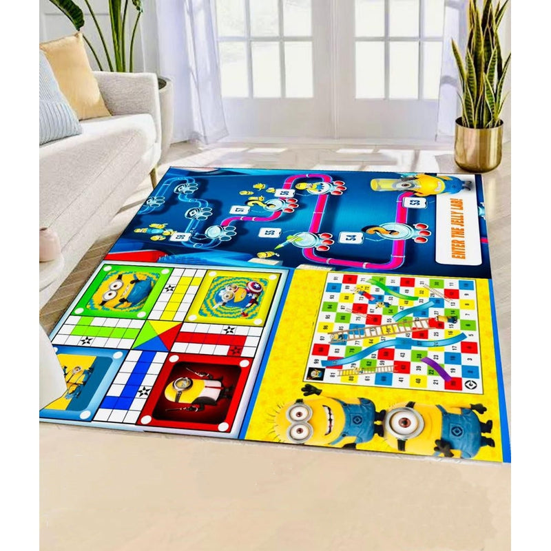 Minions Printed Jumbo 3 in 1 Ludo, Snake & Ladder With Road Trip Game with Dice & Tokens