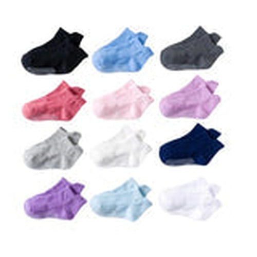 Zikku Anti Skid Socks (Pack of 3) | 1-3 Years | Pink, Blue & Black