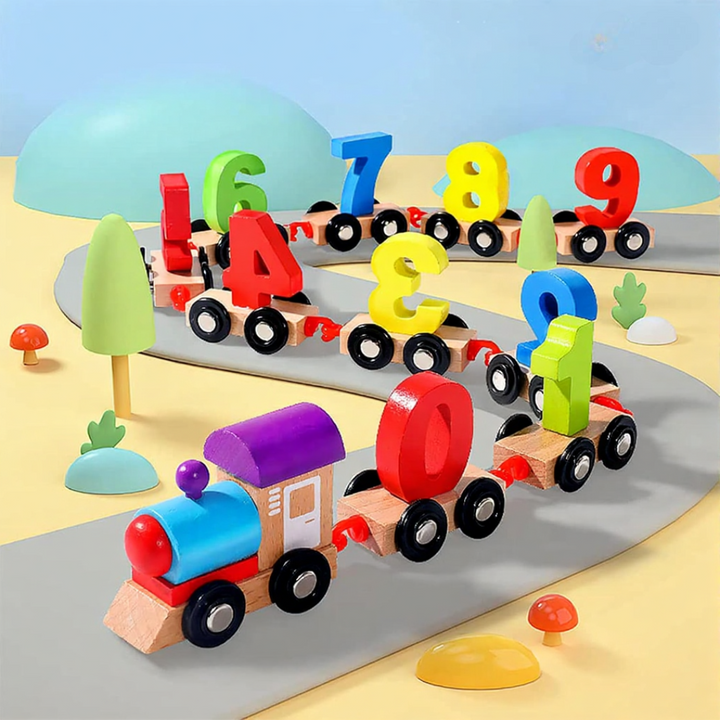 FunBlast Wooden Digital Colourful Number Train Toy (1-3 Years)