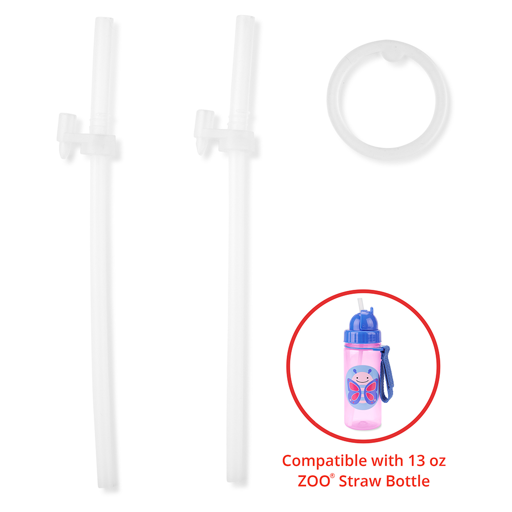 ZOO EXTRA STRAWS 2PK PP -Transparent (Compatible Only With Skip Hop Plastic Sipper Bottles)