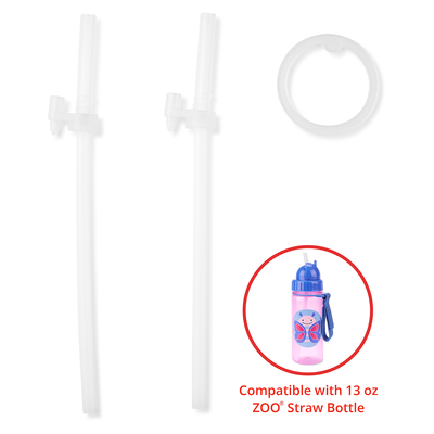 ZOO EXTRA STRAWS 2PK PP -Transparent (Compatible Only With Skip Hop Plastic Sipper Bottles)